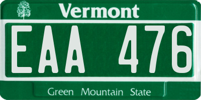 VT license plate EAA476