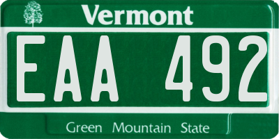 VT license plate EAA492