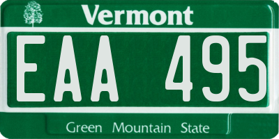 VT license plate EAA495