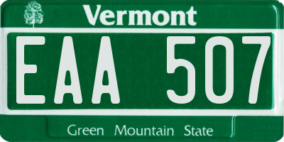 VT license plate EAA507