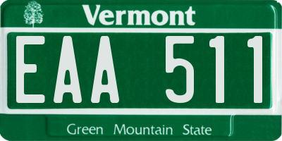 VT license plate EAA511
