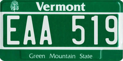 VT license plate EAA519