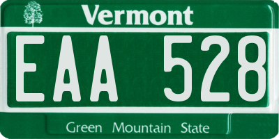 VT license plate EAA528