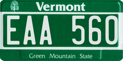 VT license plate EAA560