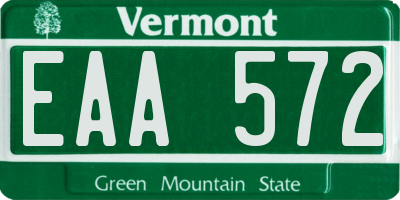VT license plate EAA572