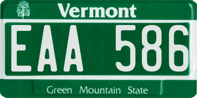 VT license plate EAA586