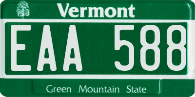 VT license plate EAA588
