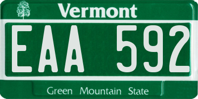 VT license plate EAA592