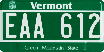 VT license plate EAA612