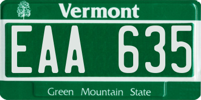 VT license plate EAA635