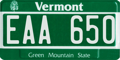 VT license plate EAA650