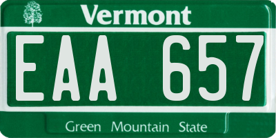 VT license plate EAA657