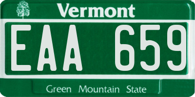 VT license plate EAA659