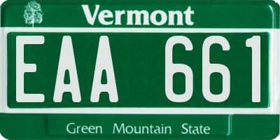 VT license plate EAA661