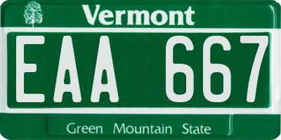 VT license plate EAA667