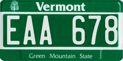 VT license plate EAA678