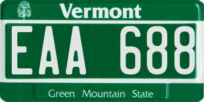 VT license plate EAA688