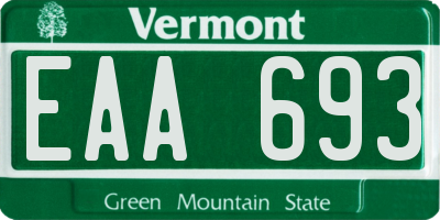 VT license plate EAA693