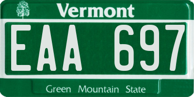 VT license plate EAA697