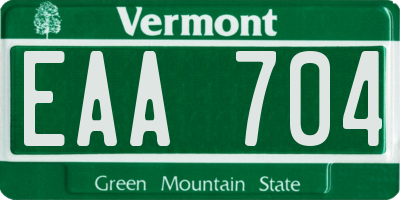 VT license plate EAA704