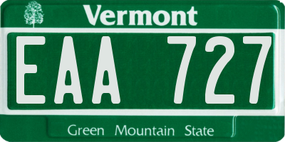 VT license plate EAA727