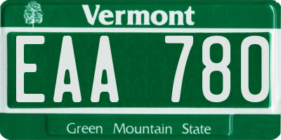 VT license plate EAA780