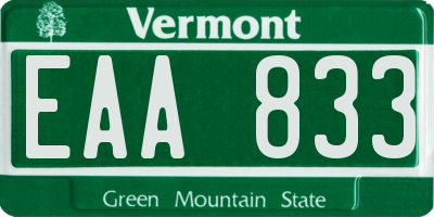VT license plate EAA833
