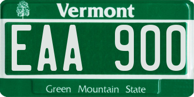 VT license plate EAA900