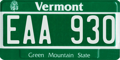 VT license plate EAA930
