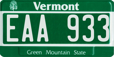 VT license plate EAA933