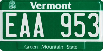 VT license plate EAA953