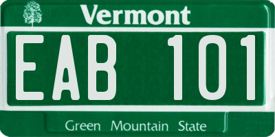 VT license plate EAB101