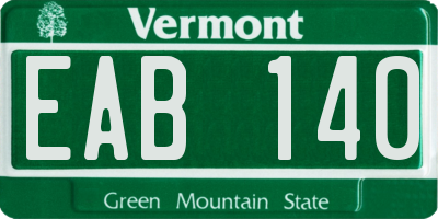 VT license plate EAB140