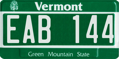 VT license plate EAB144