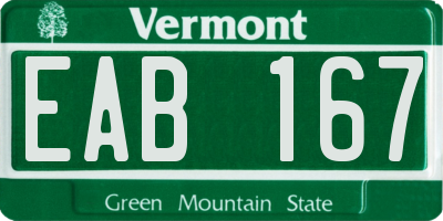 VT license plate EAB167