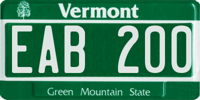VT license plate EAB200