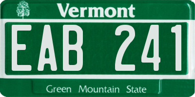 VT license plate EAB241