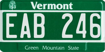 VT license plate EAB246