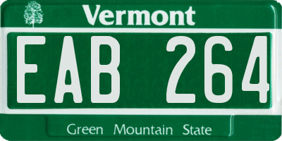 VT license plate EAB264