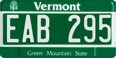 VT license plate EAB295