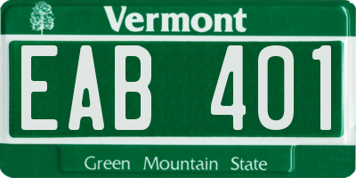 VT license plate EAB401