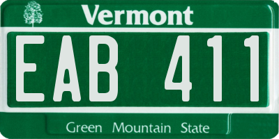 VT license plate EAB411