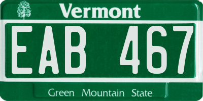 VT license plate EAB467
