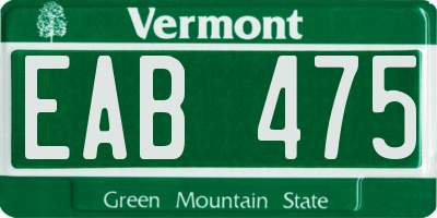 VT license plate EAB475