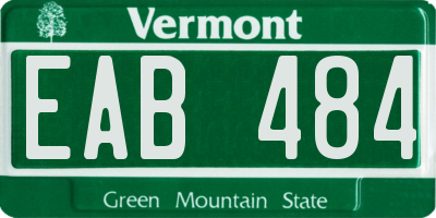 VT license plate EAB484