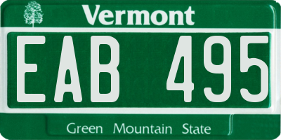 VT license plate EAB495