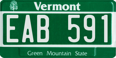 VT license plate EAB591