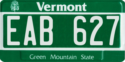 VT license plate EAB627