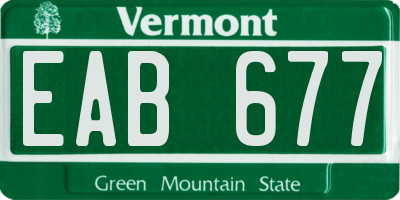 VT license plate EAB677