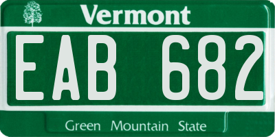 VT license plate EAB682